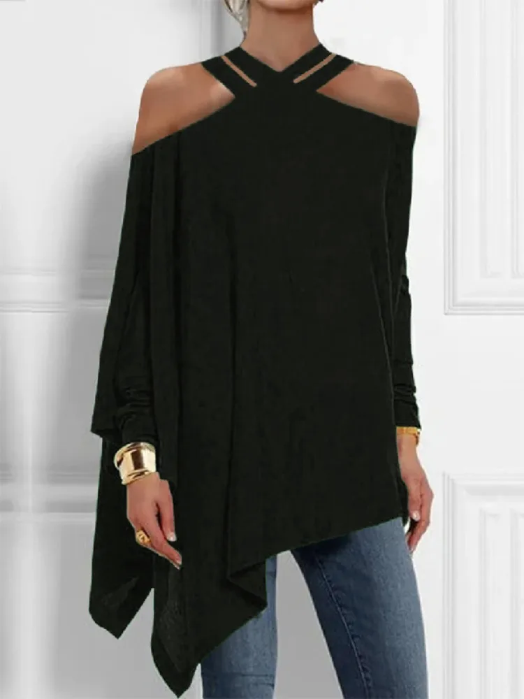 Lemongor 2025 New Women's Fashion Asymmetric Solid Color Tops Long Sleeves Loose Cold Shoulder Urban Casual Daily T-shirts
Lemongor 2025 New Women's Fashion Asymmetric Solid Color Tops Long Sleeves Loose Cold Shoulder Urban Casual Daily T-shirts