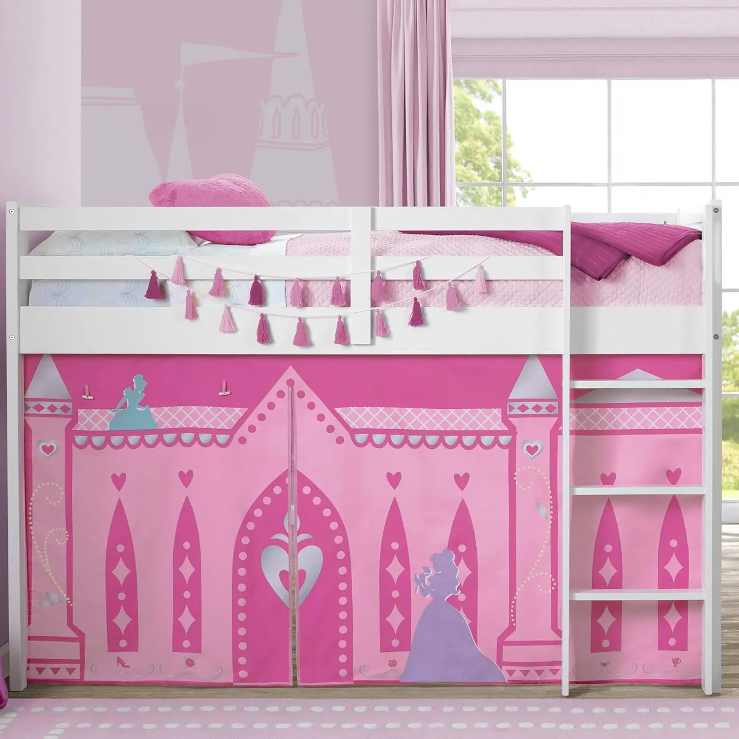Princess Loft Bed Tent with Curtain Set for Low Twin Beds, Easy Setup and Washable
Princess Loft Bed Tent with Curtain Set for Low Twin Beds, Easy Setup and Washable