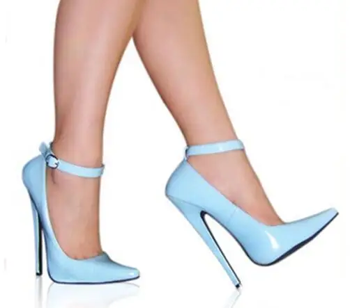Sky Blue Red Patent Leather 18 CM Super Thin Heels Ballet Pumps Women Sexy Ankle Buckle Strap Night Club High Heel Shoes Size 46
Sky Blue Red Patent Leather 18 CM Super Thin Heels Ballet Pumps Women Sexy Ankle Buckle Strap Night Club High Heel Shoes Size 46