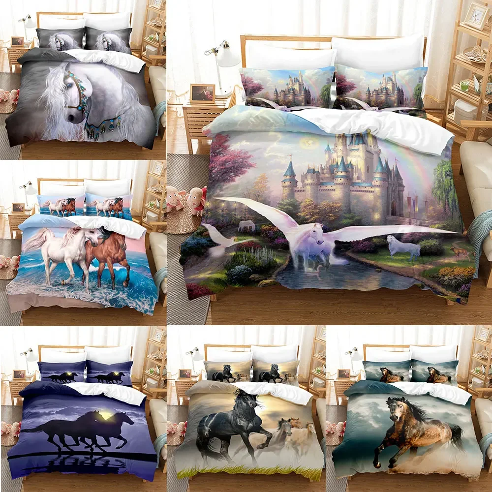 Animal Horse Bedding Sets Quilt Bed Cover Comforter Duvet Cover Pillow Case 2-3 Pieces Sets Kids Adult Bedroom Decoration
Animal Horse Bedding Sets Quilt Bed Cover Comforter Duvet Cover Pillow Case 2-3 Pieces Sets Kids Adult Bedroom Decoration