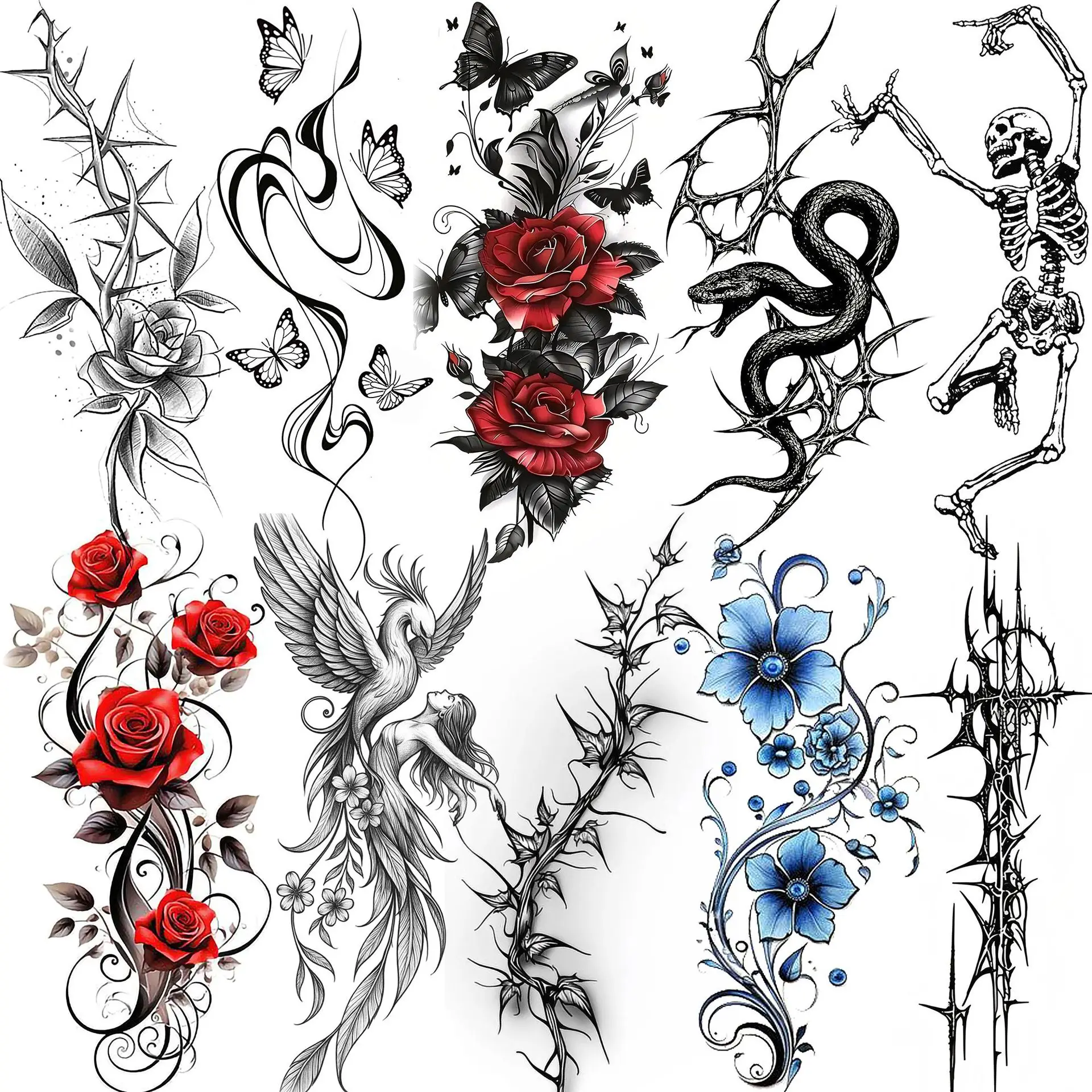 Water Transfer Tattoo Stickers Thorn Flower Elegant High End Premium Non Toxic for Hand Back Foot
Water Transfer Tattoo Stickers Thorn Flower Elegant High End Premium Non Toxic for Hand Back Foot