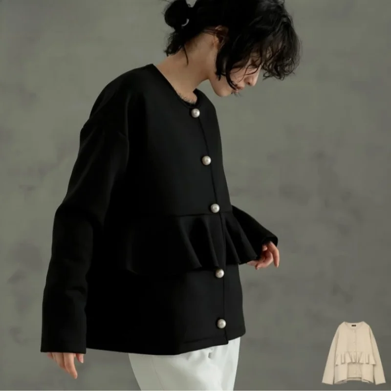 Rokid Style plus Size Pearl Button round Neck Sleeve Long Autumn Winter Pure Color Coat Flounce Hem Outerwear Commute Style L...
Rokid Style plus Size Pearl Button round Neck Sleeve Long Autumn Winter Pure Color Coat Flounce Hem Outerwear Commute Style L...