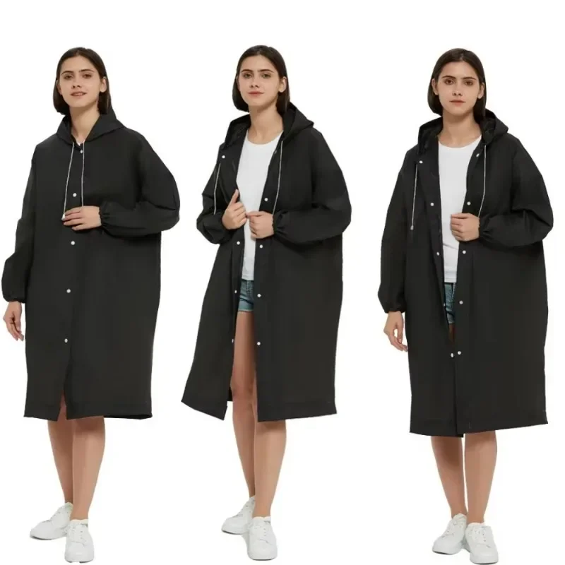 Black Raincoat Portable EVA Raincoats for Adults Reusable Rain Ponchos with Hoods and Sleeves Lightweight Raincoats
Black Raincoat Portable EVA Raincoats for Adults Reusable Rain Ponchos with Hoods and Sleeves Lightweight Raincoats