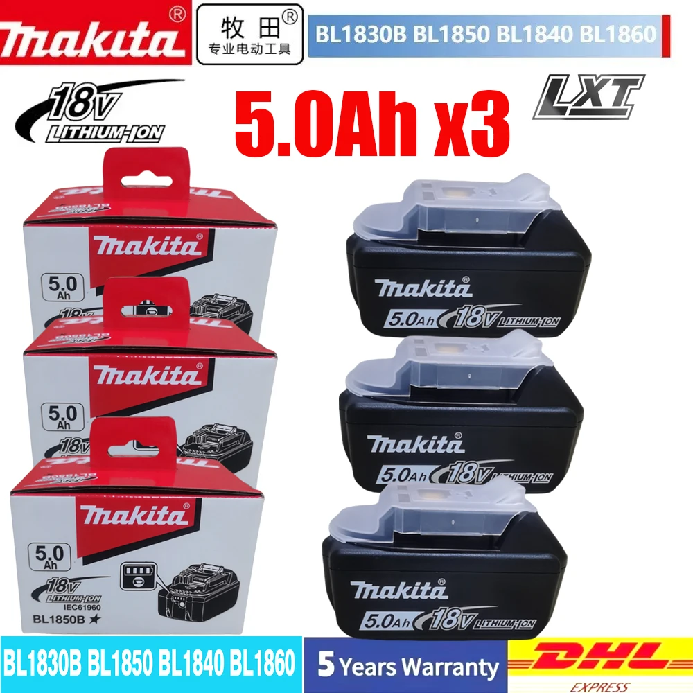 Original Makita 18V 6.0Ah battery, Makita power tool BL1830 BL1840 BL1850 rechargeable battery, long battery life, fast charging
Original Makita 18V 6.0Ah battery, Makita power tool BL1830 BL1840 BL1850 rechargeable battery, long battery life, fast charging