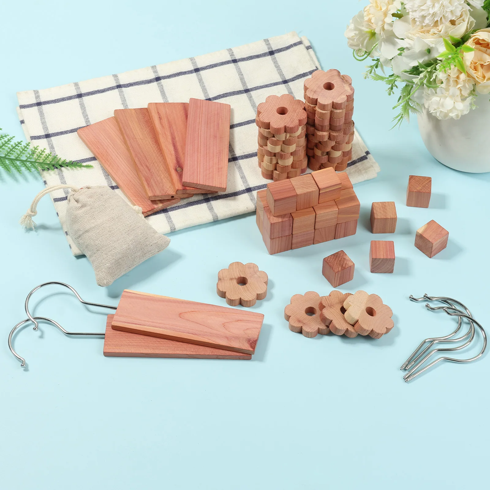 55Pcs Cedar Block for Clothes Drawer Wardrobe Storage Box Natural Cedarwood Aromatic Cedar Deodorizing Wood Plank Sachet
55Pcs Cedar Block for Clothes Drawer Wardrobe Storage Box Natural Cedarwood Aromatic Cedar Deodorizing Wood Plank Sachet