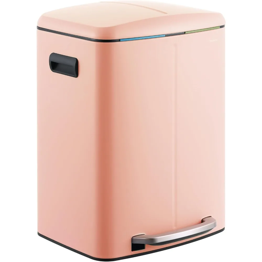 HPM1005G Marco Rectangular 10.6-Gallon Double Bucket Trash Can with Soft-Close Lid, Flamingo Pink, Fingerprint Resistant, Moder
HPM1005G Marco Rectangular 10.6-Gallon Double Bucket Trash Can with Soft-Close Lid, Flamingo Pink, Fingerprint Resistant, Moder