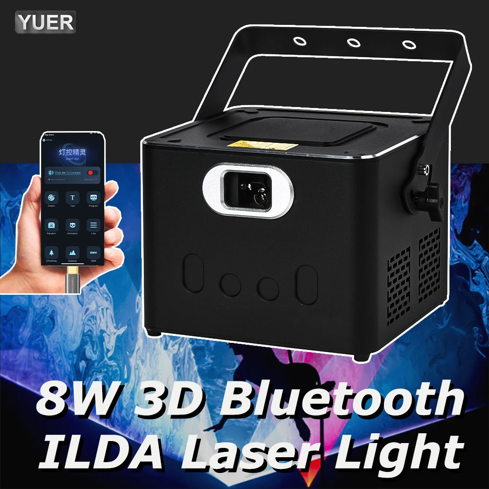 With Bluetooth Android/ios 8W 3D ILDA RGB DIY Animation Laser Scanning Analog Signal Stage Beam Light DJ Disco Bar Club Wedding
With Bluetooth Android/ios 8W 3D ILDA RGB DIY Animation Laser Scanning Analog Signal Stage Beam Light DJ Disco Bar Club Wedding