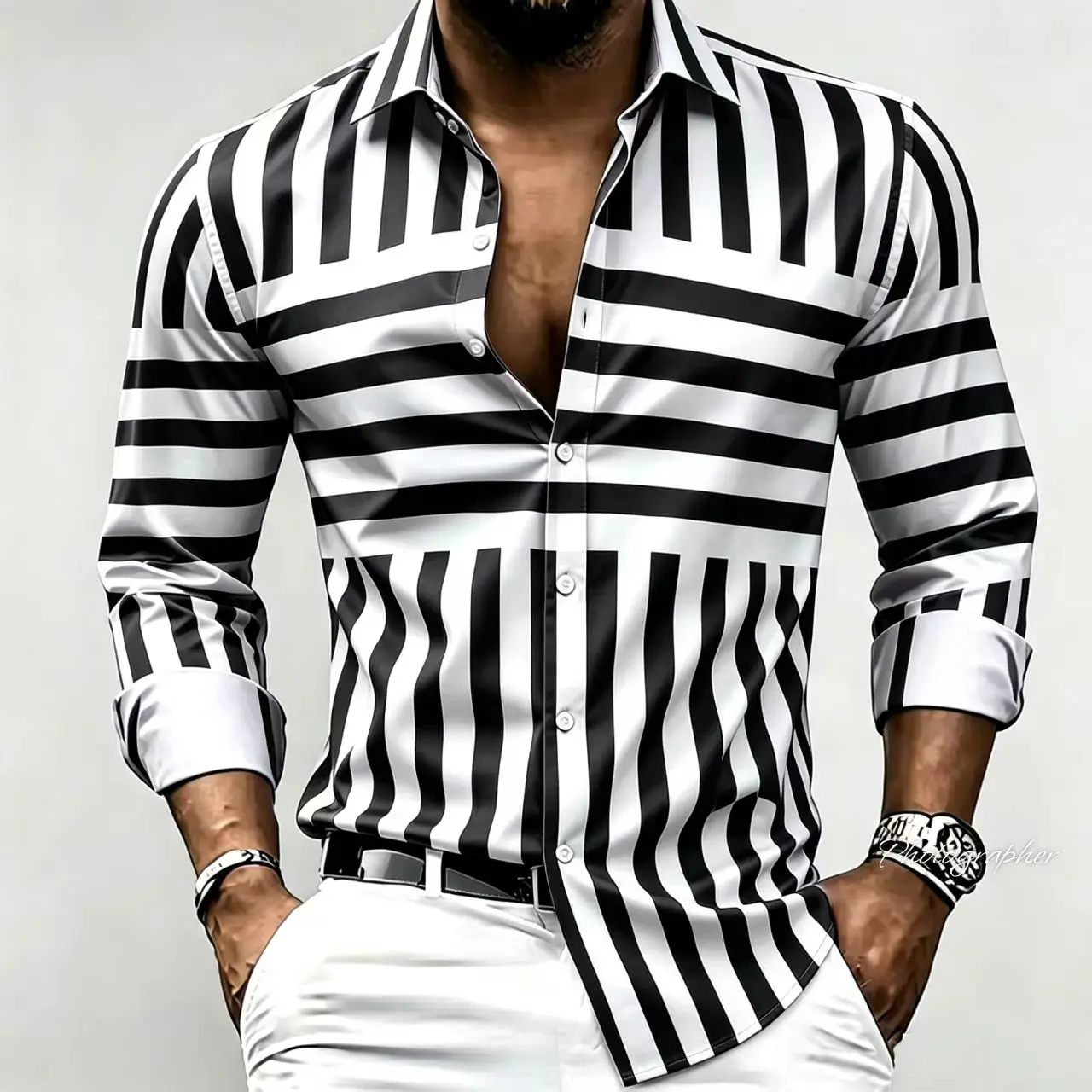 Men's striped long sleeved shirt, 2026 new street style outdoor casual shirt, fashionable collar top, comfortable fabric.
Men's striped long sleeved shirt, 2026 new street style outdoor casual shirt, fashionable collar top, comfortable fabric.