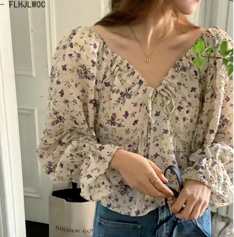 Collarbone V-neck Sexy Tops Blouses New 2023 Design Women Chic Korea Fashion Clothes Retro Vintage Floral Print Bow Tie Shirts
Collarbone V-neck Sexy Tops Blouses New 2023 Design Women Chic Korea Fashion Clothes Retro Vintage Floral Print Bow Tie Shirts