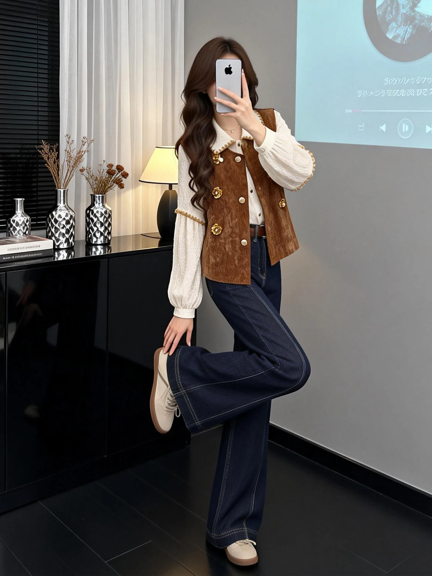 Slimming Effectiveness Korean Style Spring Autumn New Style Long Sleeve Shirt Vest High Waist Jeans Three Piece Set for Women
Slimming Effectiveness Korean Style Spring Autumn New Style Long Sleeve Shirt Vest High Waist Jeans Three Piece Set for Women
