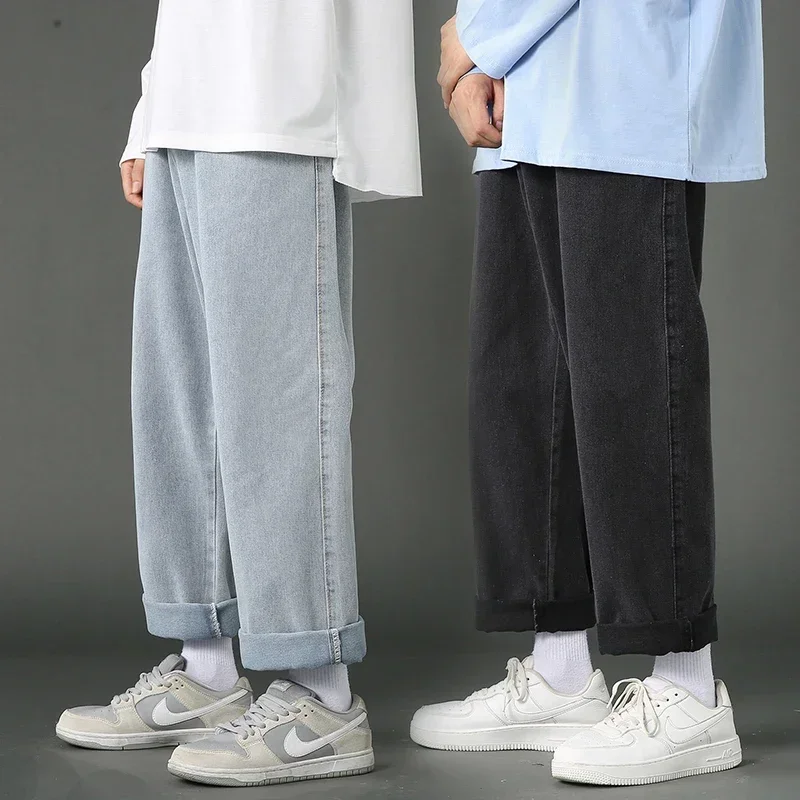 2024 New Street Casual Baggy Jeans Men's Korean Fashion Hip Hop Straight Wide Leg Trousers Couple Denim Pants Black Light Blue
2024 New Street Casual Baggy Jeans Men's Korean Fashion Hip Hop Straight Wide Leg Trousers Couple Denim Pants Black Light Blue