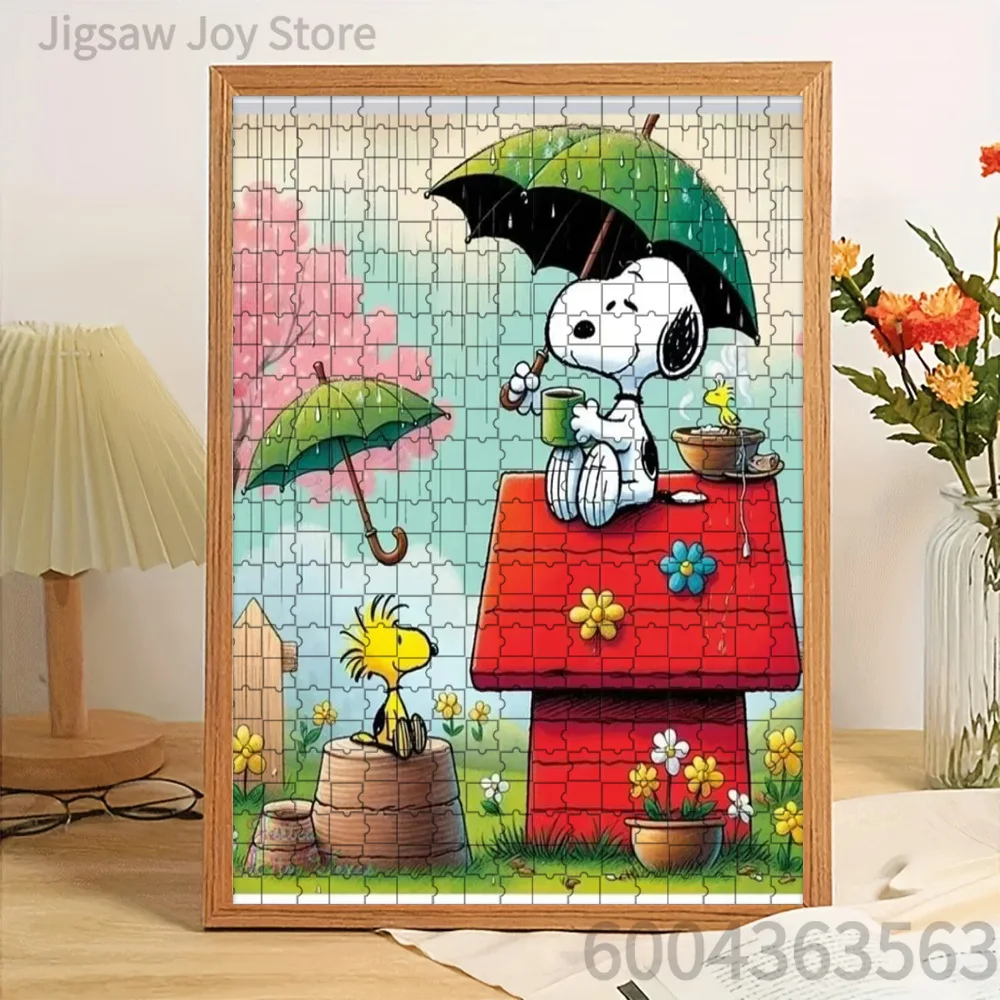 Paper Jigsaw Puzzle Snoopy & Woodstock with Umbrella on Red Doghouse in Rainy Spring Scene Artwork Brain Teaser
Paper Jigsaw Puzzle Snoopy & Woodstock with Umbrella on Red Doghouse in Rainy Spring Scene Artwork Brain Teaser
