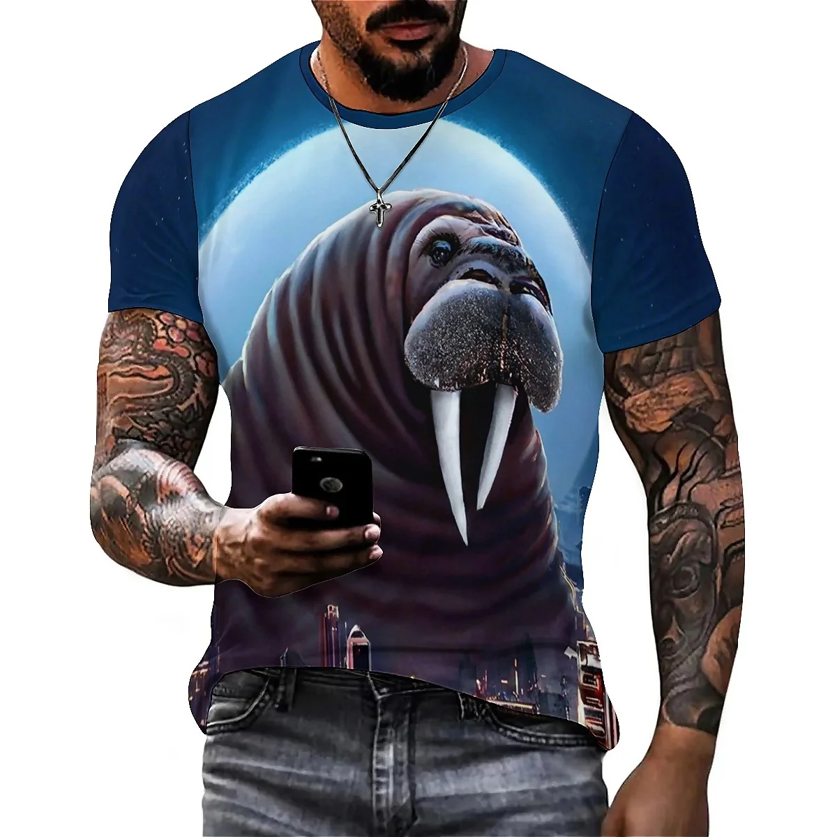 All-Season Minimalist Design Men's 3D Printed Short-Sleeve T-Shirt - 3D Crew Neck Top
All-Season Minimalist Design Men's 3D Printed Short-Sleeve T-Shirt - 3D Crew Neck Top