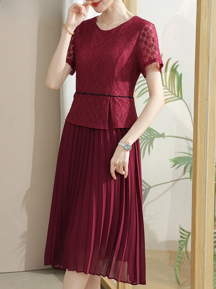 Летнее свадебное платье для мам среднего и старшего возраста, модное, свободного кроя, макси-платье из полиэстеровой смеси, с круглым вырезом
Летнее свадебное платье для мам среднего и старшего возраста, модное, свободного кроя, макси-платье из полиэстеровой смеси, с круглым вырезом