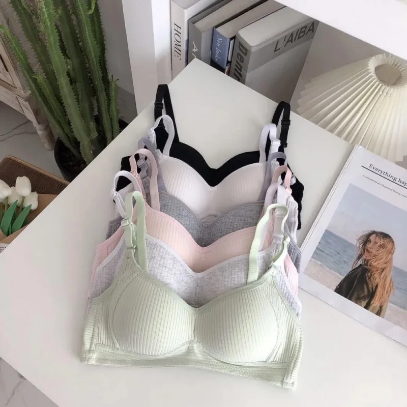 Japanese Style Simple Pure Cotton Underwear Female Students Korean Style Underwired Bra Small Chest Push Up And Anti-sagging Bre
Japanese Style Simple Pure Cotton Underwear Female Students Korean Style Underwired Bra Small Chest Push Up And Anti-sagging Bre