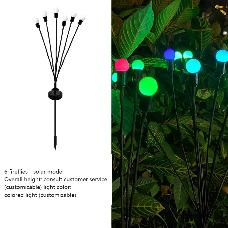 1pcs 6-Light Colorful Waterproof Solar Lawm Lamp Solar Garden Light Starburst Swaying Firefly Lamps Solar Lamp Outdoor Decor
1pcs 6-Light Colorful Waterproof Solar Lawm Lamp Solar Garden Light Starburst Swaying Firefly Lamps Solar Lamp Outdoor Decor