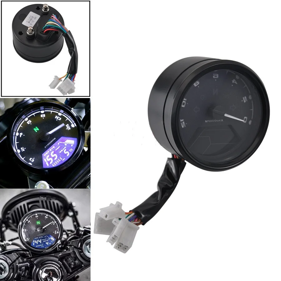 Universal Motorcycle Speedometer Digital Odometer LCD Tachometer 12000kmh/mph Meter Gauge Fuel Meter 2-4 Cylinders Motorbike
Universal Motorcycle Speedometer Digital Odometer LCD Tachometer 12000kmh/mph Meter Gauge Fuel Meter 2-4 Cylinders Motorbike
