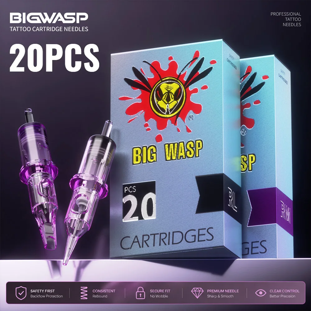 BIGWASP 20Pcs #12 #10 Standard Tattoo Cartridge Needles Round Liner Sterilized Disposable For Rotary Tattoo Machine Pen Body Art
BIGWASP 20Pcs #12 #10 Standard Tattoo Cartridge Needles Round Liner Sterilized Disposable For Rotary Tattoo Machine Pen Body Art