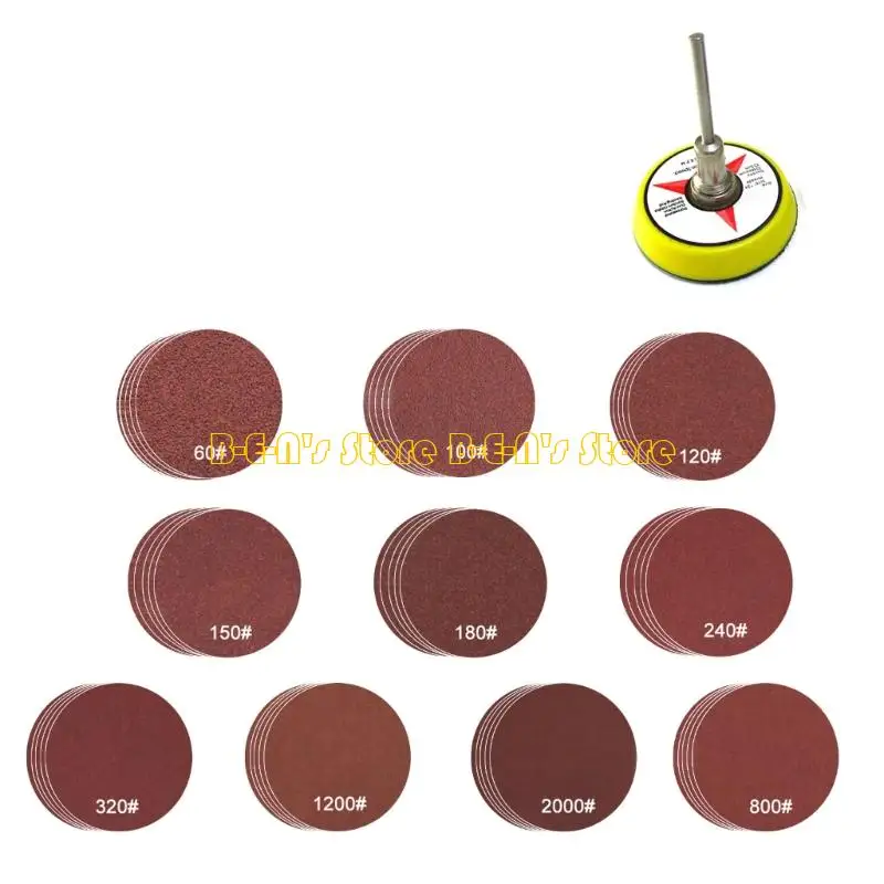 Y1AD 52/102Pcs 2inch Abrasive Sanding Discs with 60-2000 Grits Pad Backer Plate
Y1AD 52/102Pcs 2inch Abrasive Sanding Discs with 60-2000 Grits Pad Backer Plate