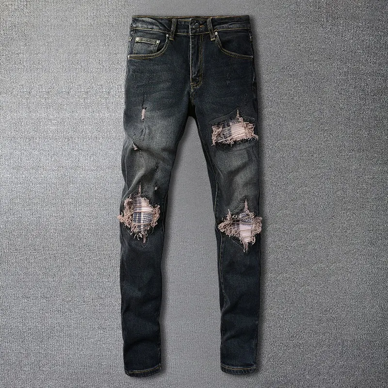 2023 Retro Denim Trousers Hip Hop Streetwear Long Pants High Street Color Contrast Patchwork Jeans Men Designer Jeans
2023 Retro Denim Trousers Hip Hop Streetwear Long Pants High Street Color Contrast Patchwork Jeans Men Designer Jeans