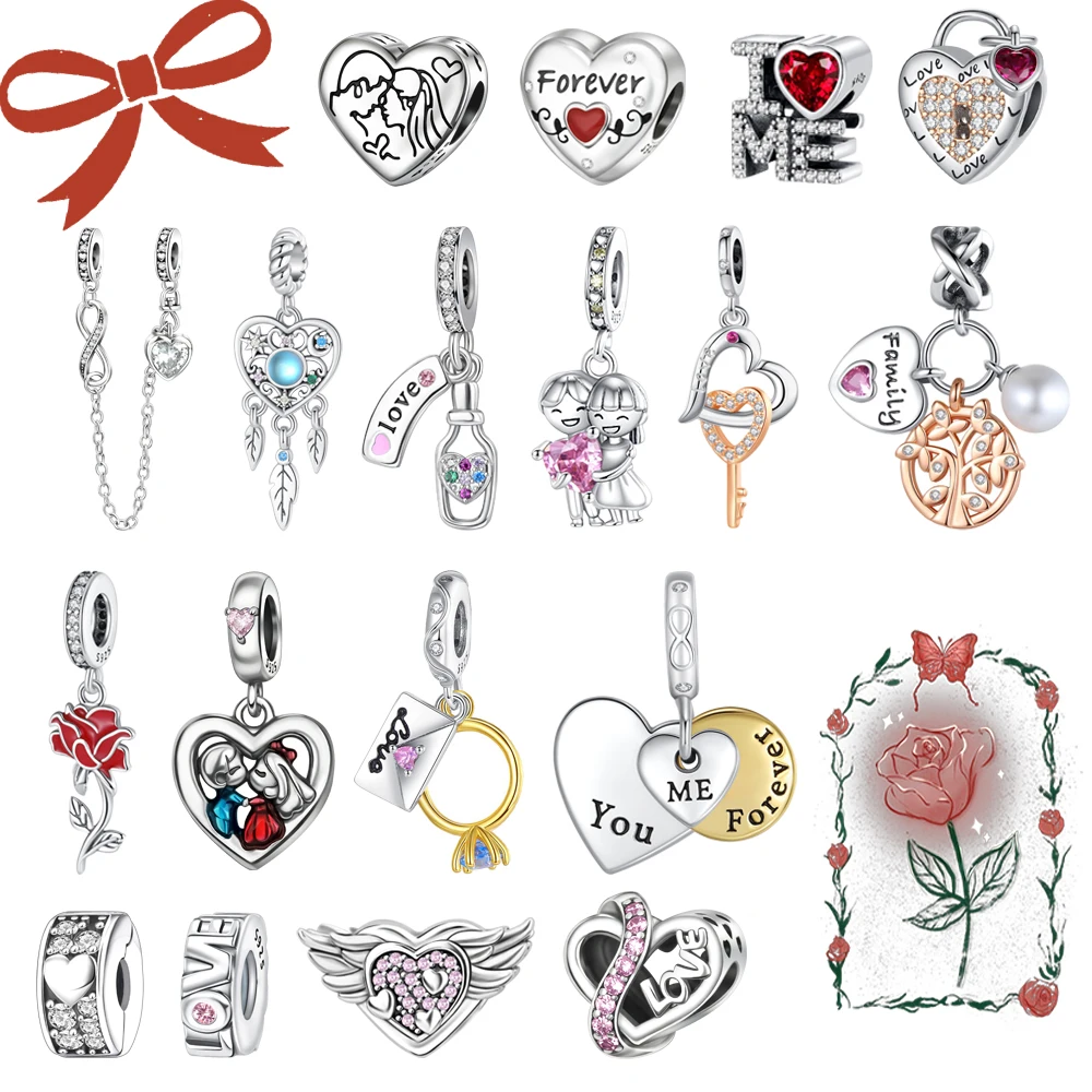 Happy Valentine's Day 925 Sterling Silver Rose Heart Couple I Love You Envelope Charm Fit DIY Bracelet Necklace Engagement Gifts
Happy Valentine's Day 925 Sterling Silver Rose Heart Couple I Love You Envelope Charm Fit DIY Bracelet Necklace Engagement Gifts