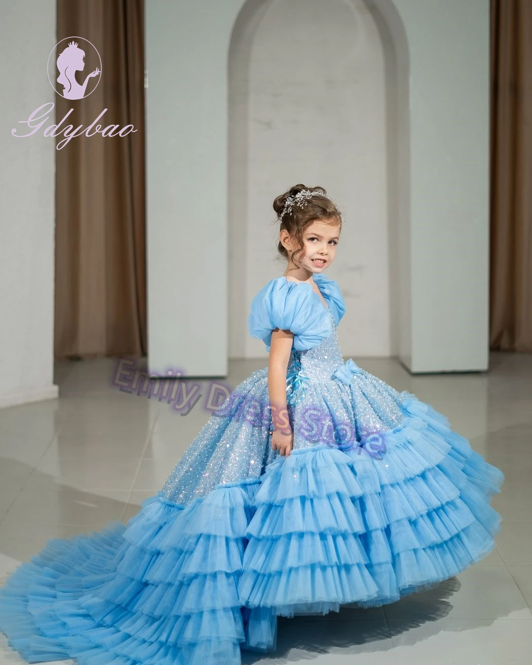 Sky Blue Flower Girl Dresses For Wedding Layered Sequins Puff Sleeves Princess Kids Birthday Party First Communion Gown
Sky Blue Flower Girl Dresses For Wedding Layered Sequins Puff Sleeves Princess Kids Birthday Party First Communion Gown 