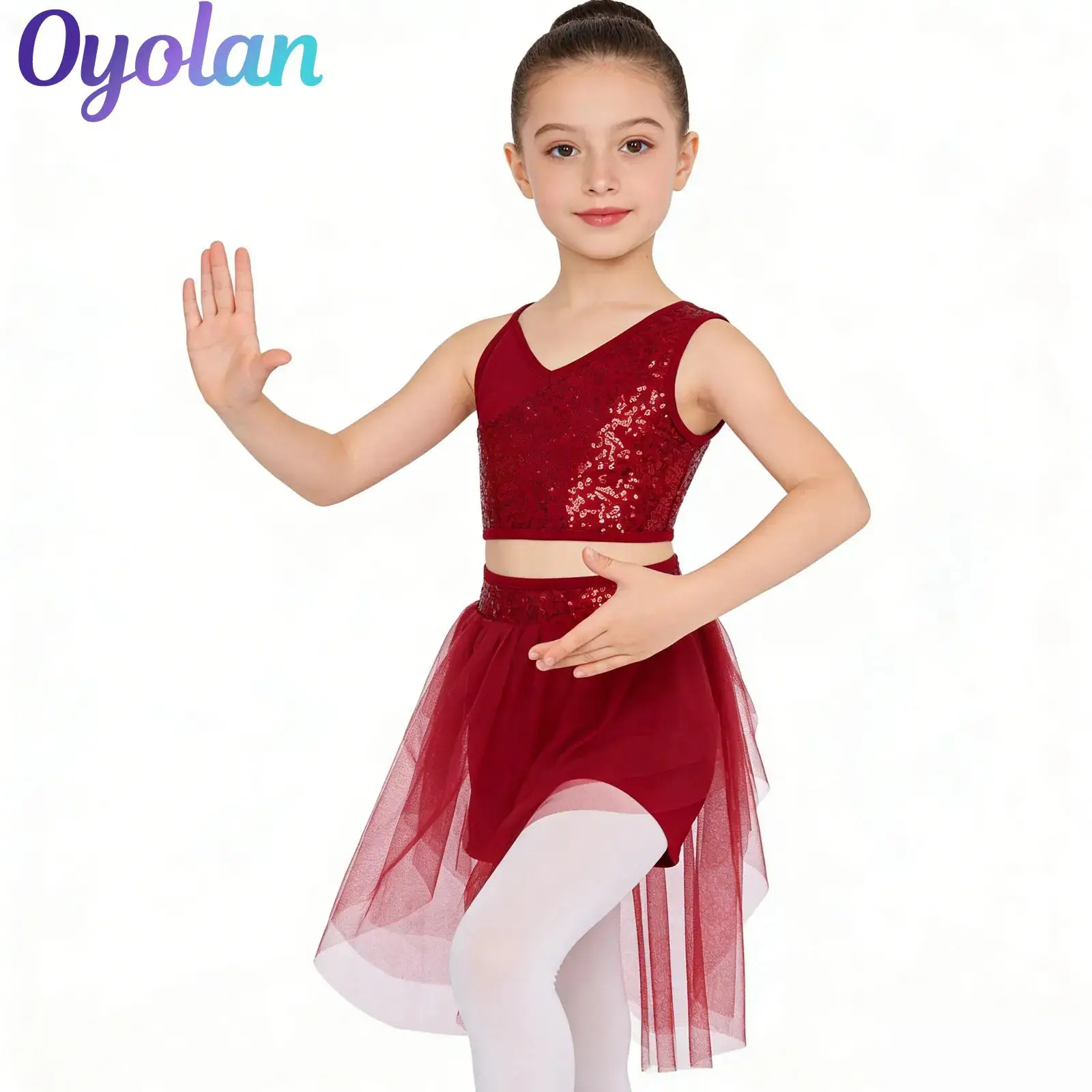 Kids Girls Ballet Lyrical Dance Outfits Performance Costume Sequins Crop Top with Elastic Waistband Mesh Tulle Boxer Skirt
Kids Girls Ballet Lyrical Dance Outfits Performance Costume Sequins Crop Top with Elastic Waistband Mesh Tulle Boxer Skirt