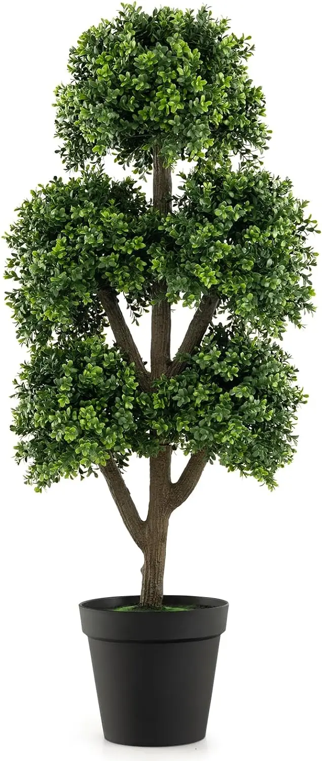 Artificial Boxwood Topiary Tree, 45” Tall Faux Potted Plants with 5 Ball-Shaped Topiaries, Cement Flowerpot, Fake Evergreen
Artificial Boxwood Topiary Tree, 45” Tall Faux Potted Plants with 5 Ball-Shaped Topiaries, Cement Flowerpot, Fake Evergreen