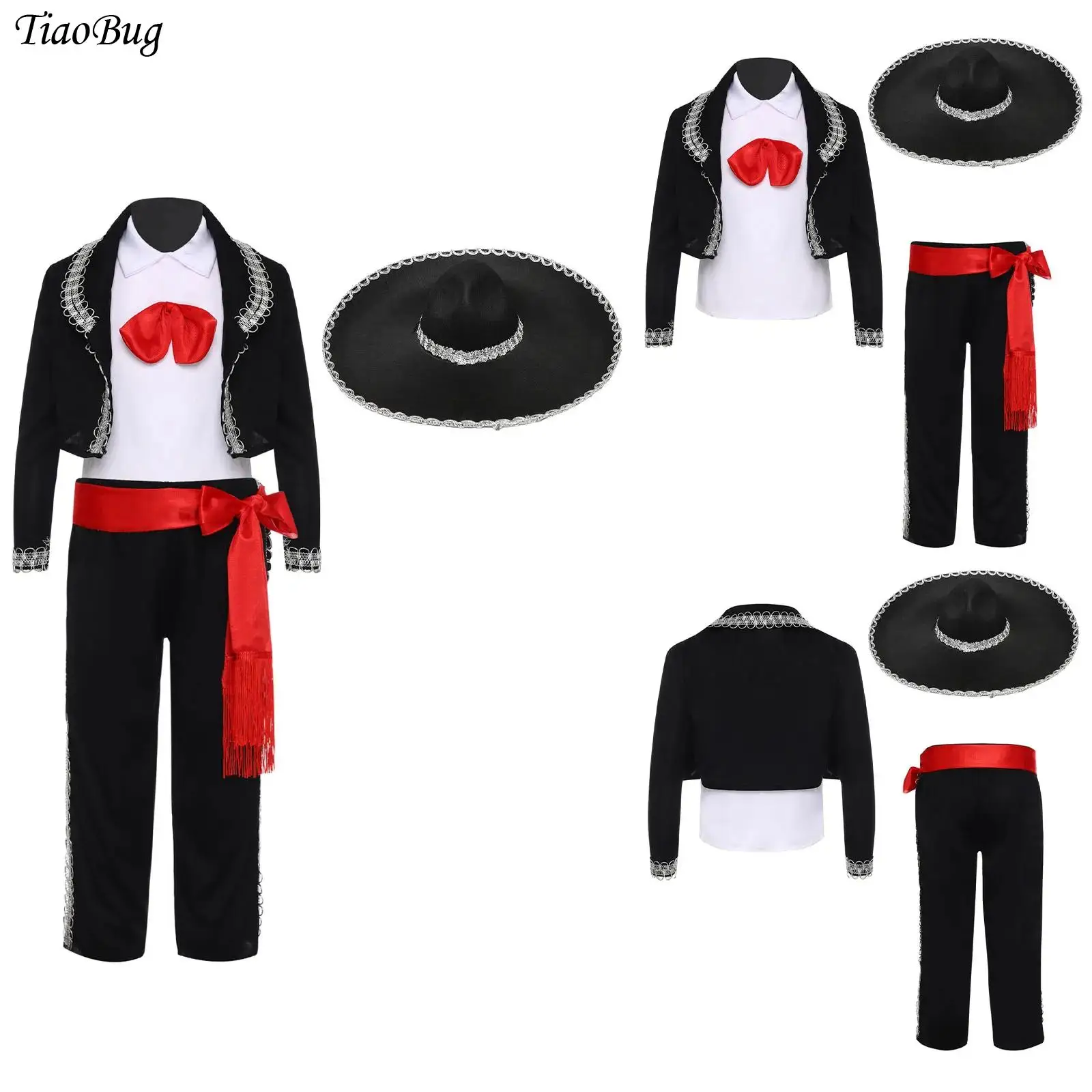 Unisex Girls Boys Mariachi Dress Up Mexican Performance Costume Halloween Mexican Cosplay Vest Pants Jacket Waistband Hat Outfit
Unisex Girls Boys Mariachi Dress Up Mexican Performance Costume Halloween Mexican Cosplay Vest Pants Jacket Waistband Hat Outfit