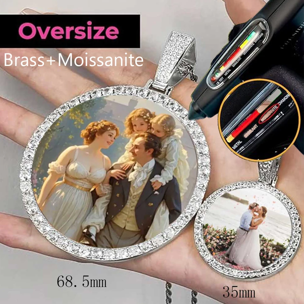 HHIOK VVS1 Moissanite Custom Photo Medallion Pendant Necklace 35/45/68mm Iced Out Round Brass Personalize Memory Hip Hop Jewelry
HHIOK VVS1 Moissanite Custom Photo Medallion Pendant Necklace 35/45/68mm Iced Out Round Brass Personalize Memory Hip Hop Jewelry