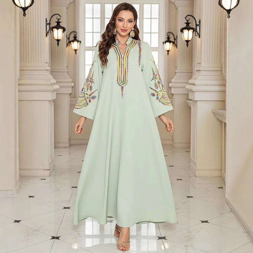 Sw053 New Women's Long Robe With Rope Embroidery Craft, Travel And Casual Dress Robe Abaya Ramadan Dubai Luxury Islam Elegant
Sw053 New Women's Long Robe With Rope Embroidery Craft, Travel And Casual Dress Robe Abaya Ramadan Dubai Luxury Islam Elegant