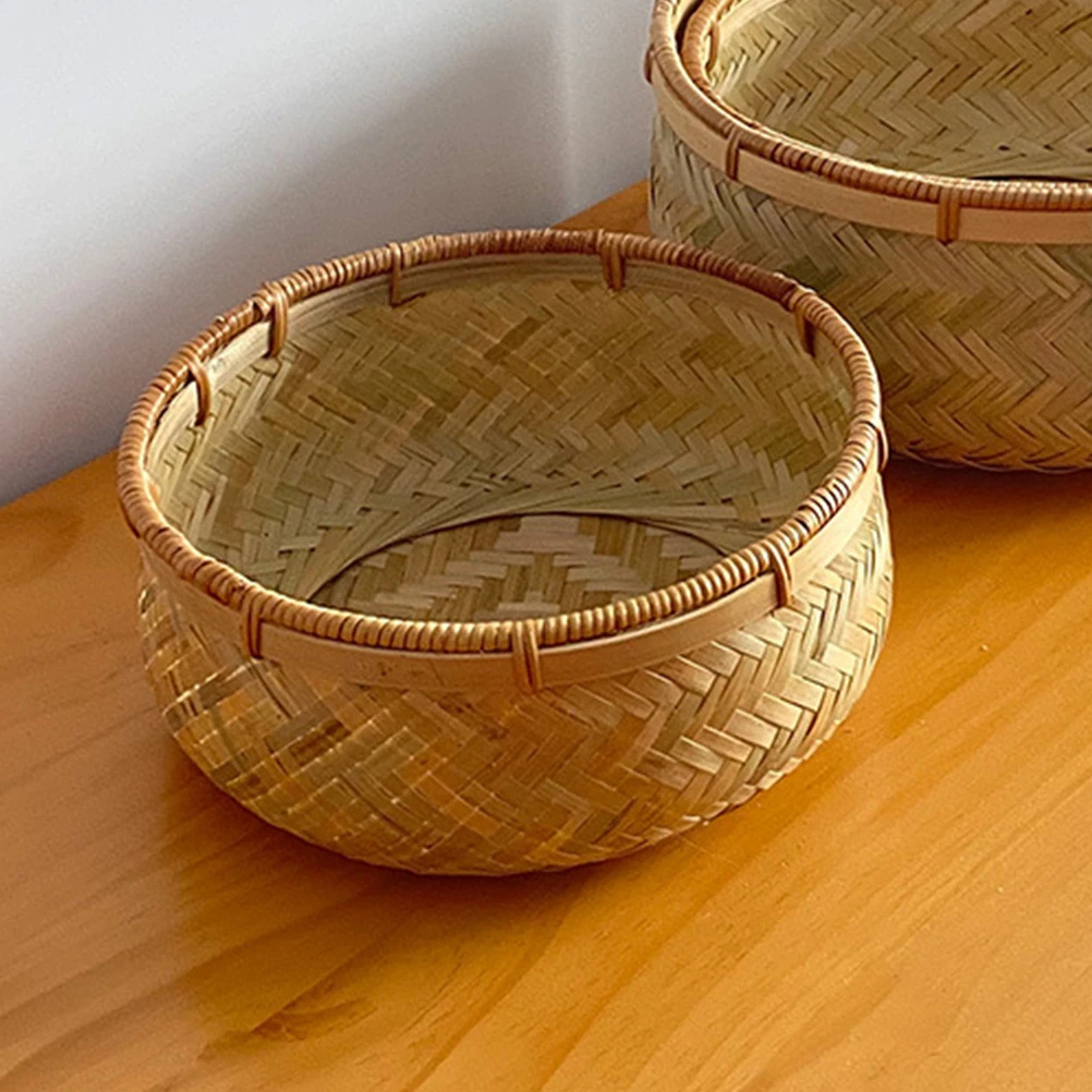Round Deepened Bamboo Woven Fruit Basket Kitchen Storage Organizer Fiber Serving Tray Tabletop Dessert Holder Reusable
Round Deepened Bamboo Woven Fruit Basket Kitchen Storage Organizer Fiber Serving Tray Tabletop Dessert Holder Reusable