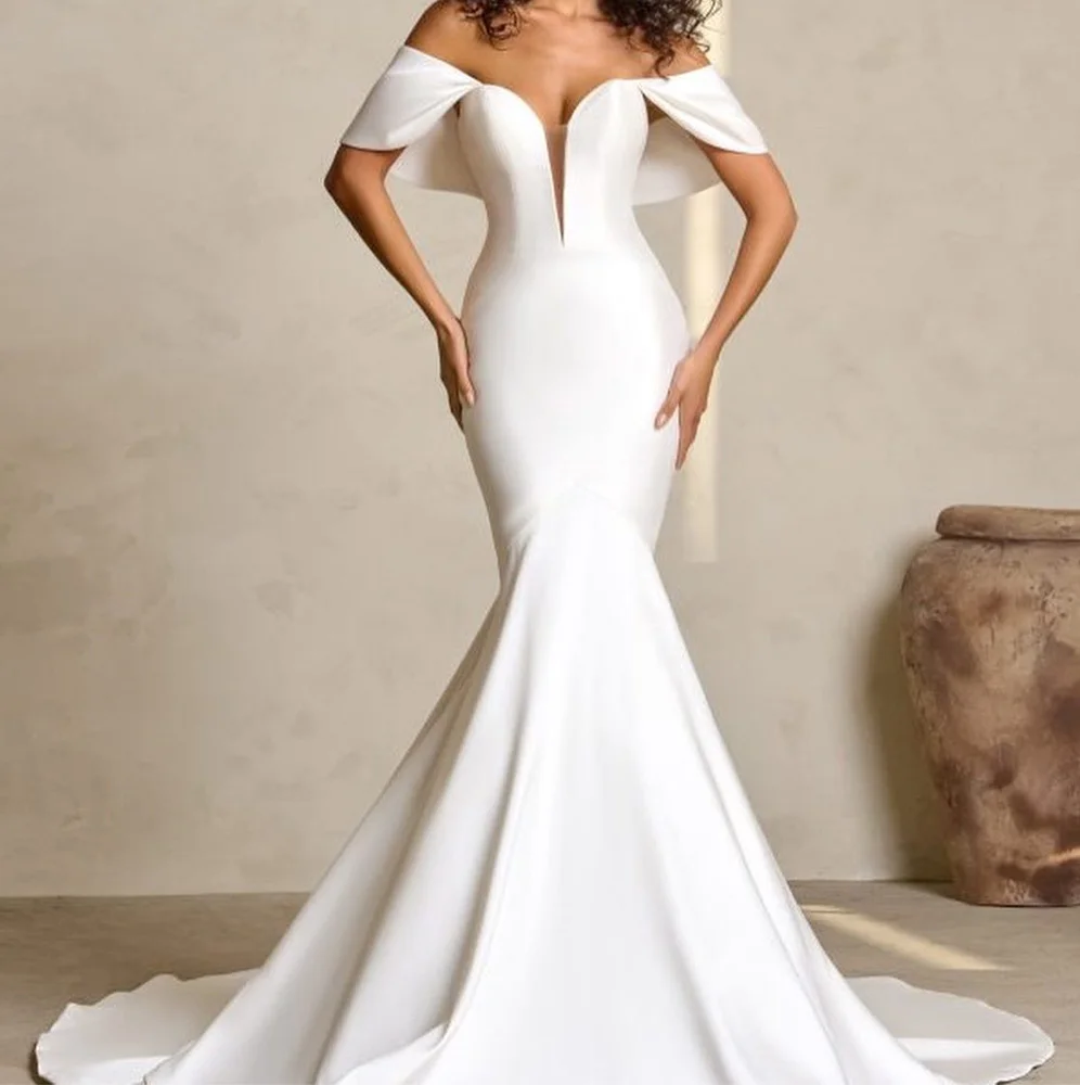 Satin Buttons Back Mermaid Floor Length Pleats Sweep Train Sleeveless Off the Shoulder Classic and Sexy Sweetheart Evening Dress
Satin Buttons Back Mermaid Floor Length Pleats Sweep Train Sleeveless Off the Shoulder Classic and Sexy Sweetheart Evening Dress