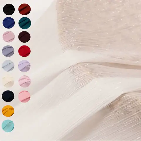 70x45CM Glitter Glanzende Gerimpelde Pure Crêpe Chiffon Lichtgewicht Zachte Dunne Transparante Gerimpelde Stof voor DIY Jurk Rok Kleding
