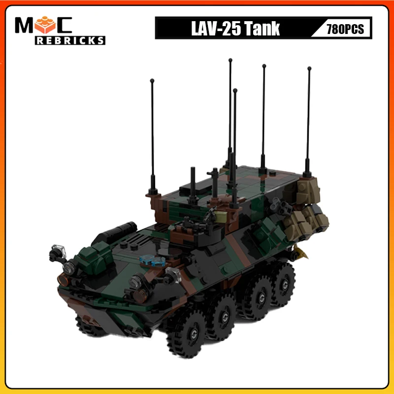 Строительные блоки MOC, военный легкий бронеавтомобиль США, серия LAV, восьмиколесная модель бронеавтомобиля, кирпичи, игрушки-головоломки, рождественский подарок
Строительные блоки MOC, военный легкий бронеавтомобиль США, серия LAV, восьмиколесная модель бронеавтомобиля, кирпичи, игрушки-головоломки, рождественский подарок