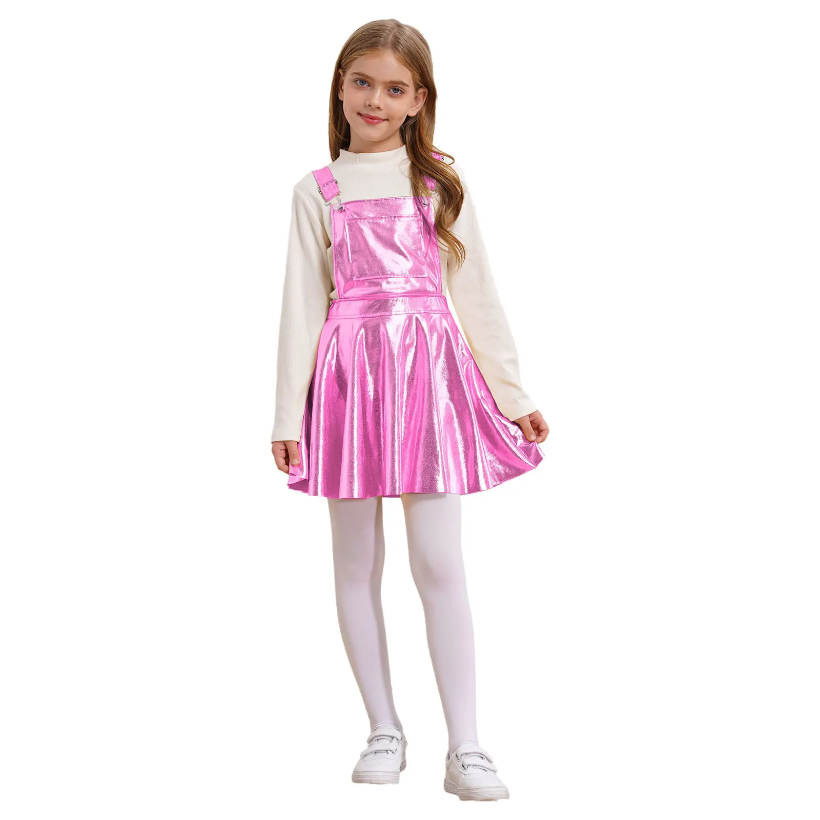 Girls School Dress Metallic Adjustable Suspender Dress Front Pocket High Waist Overall Dress for Birthday Party Casual Wear
Girls School Dress Metallic Adjustable Suspender Dress Front Pocket High Waist Overall Dress for Birthday Party Casual Wear