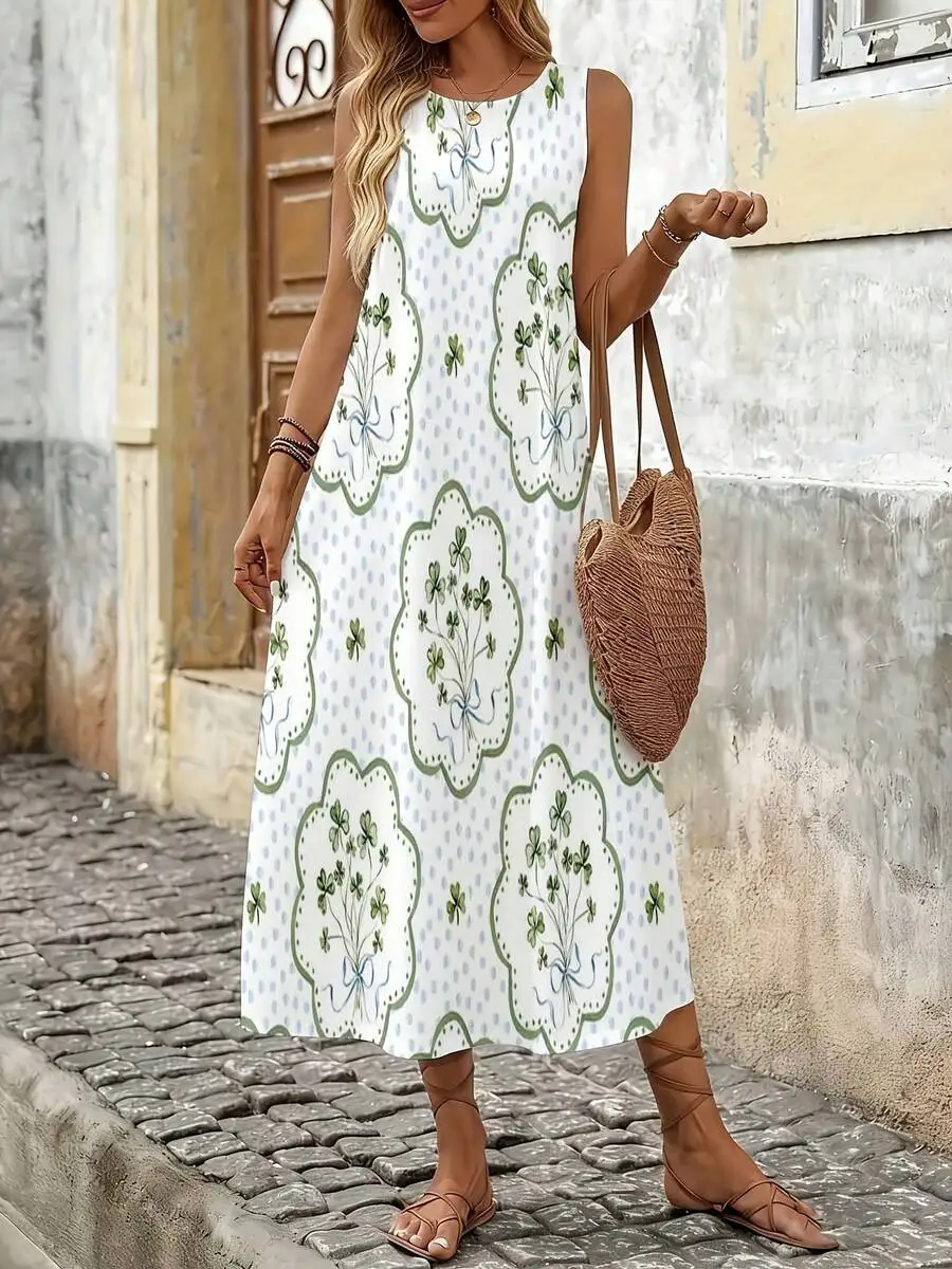 Floral Print Sleeveless Midi Dress Round Neck Backless Boho Summer Casual Dress For Women
Floral Print Sleeveless Midi Dress Round Neck Backless Boho Summer Casual Dress For Women