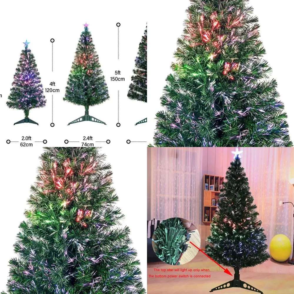 Pre-lit 5FT Artificial Green Fiber Optic Christmas Tree with Stand and Top Star for Indoor Holiday Decor
Pre-lit 5FT Artificial Green Fiber Optic Christmas Tree with Stand and Top Star for Indoor Holiday Decor