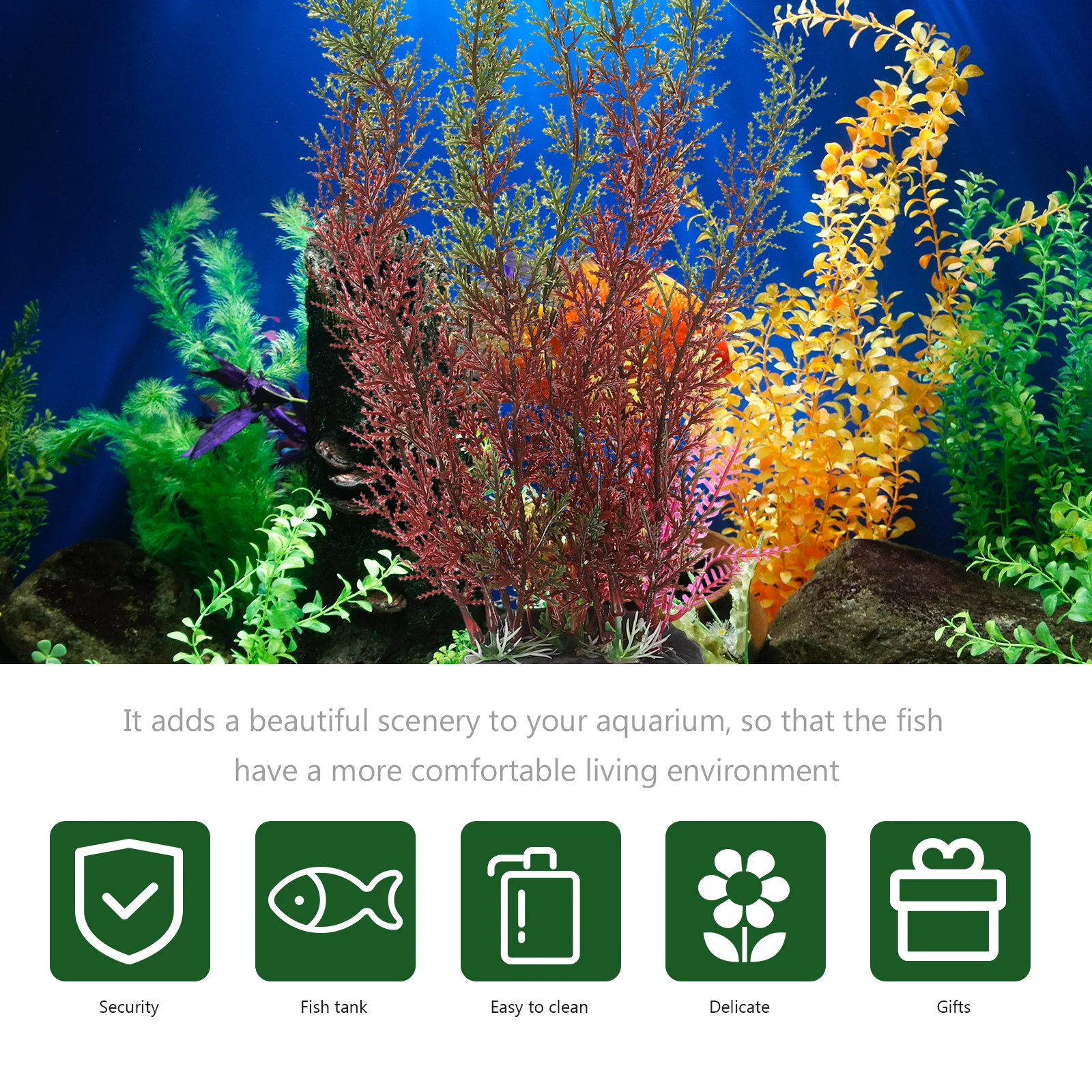 2Pcs Aquarium Grass Artificial Plants Creative Desktop Tank Plant Fish Tank Decoration Accessories for Home Office 
2Pcs Aquarium Grass Artificial Plants Creative Desktop Tank Plant Fish Tank Decoration Accessories for Home Office