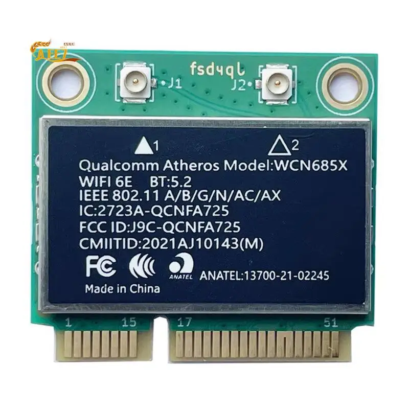 AEE7-For Qualcomm WCN685X QCNFA725 NFA725 WIFI6E BT5.2 Mini PCI-E WIFI Card 2400Mbps WIFI Module For Laptop For Win10/Win11
AEE7-For Qualcomm WCN685X QCNFA725 NFA725 WIFI6E BT5.2 Mini PCI-E WIFI Card 2400Mbps WIFI Module For Laptop For Win10/Win11
