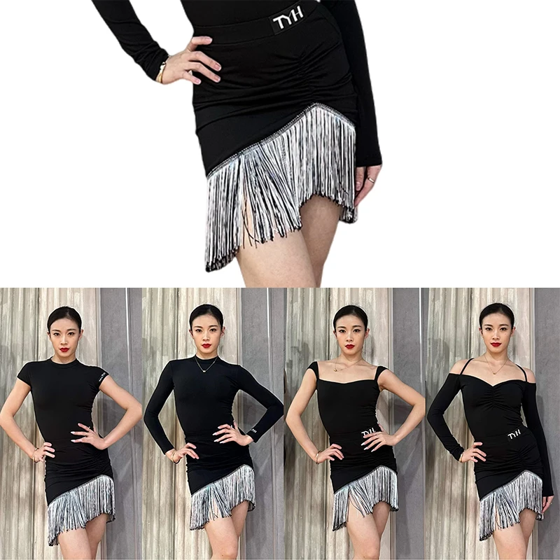 Костюм для латинских танцев, черная юбка с бахромой для женщин, юбка с кисточками для латинских танцев, румба, самба, одежда для выступлений, тренировочная одежда VDL2843
Костюм для латинских танцев, черная юбка с бахромой для женщин, юбка с кисточками для латинских танцев, румба, самба, одежда для выступлений, тренировочная одежда VDL2843