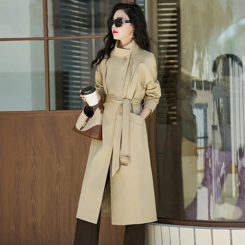 High-end Collar Long Windbreaker Women's Clothing 2025 New Spring Autumn Coat British Style Casual Loose Ladies Coat Female Tops
High-end Collar Long Windbreaker Women's Clothing 2025 New Spring Autumn Coat British Style Casual Loose Ladies Coat Female Tops