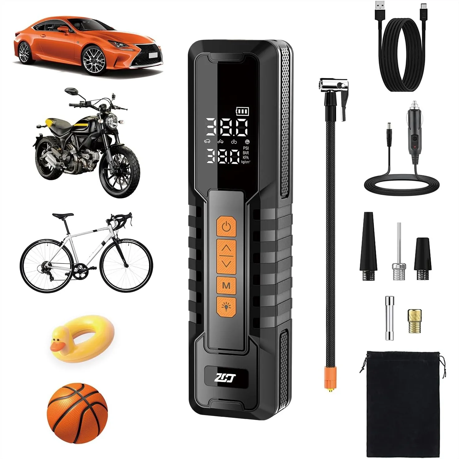Cordless Tire Inflator Portable Air Compressor 150PSI With LCD Display Auto Shut Off For Car Motorcycle Bicycle Balls
Cordless Tire Inflator Portable Air Compressor 150PSI With LCD Display Auto Shut Off For Car Motorcycle Bicycle Balls