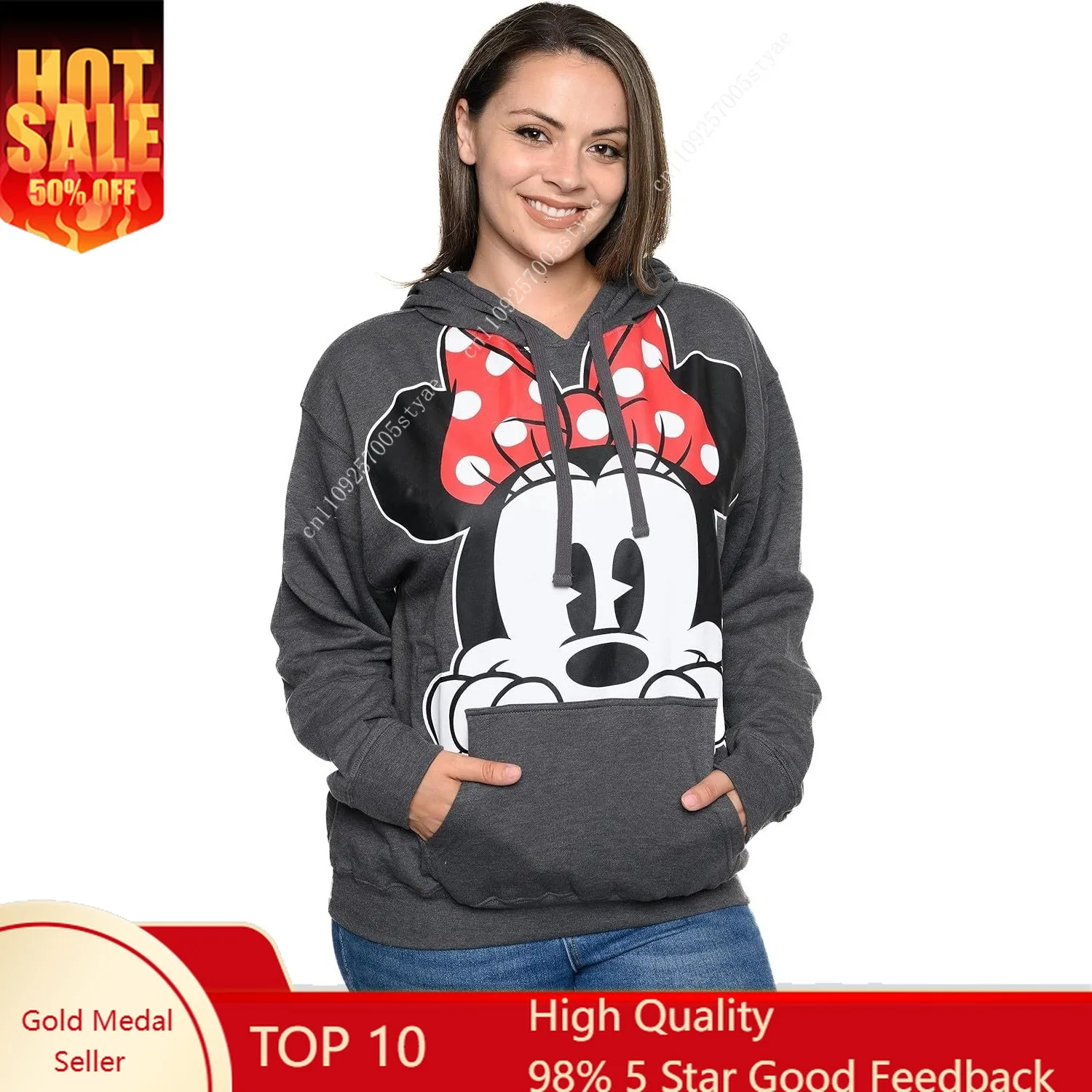 Disney Women Hoodie Minnie Mouse Peeking Pullover Sweatshirt
Disney Women Hoodie Minnie Mouse Peeking Pullover Sweatshirt