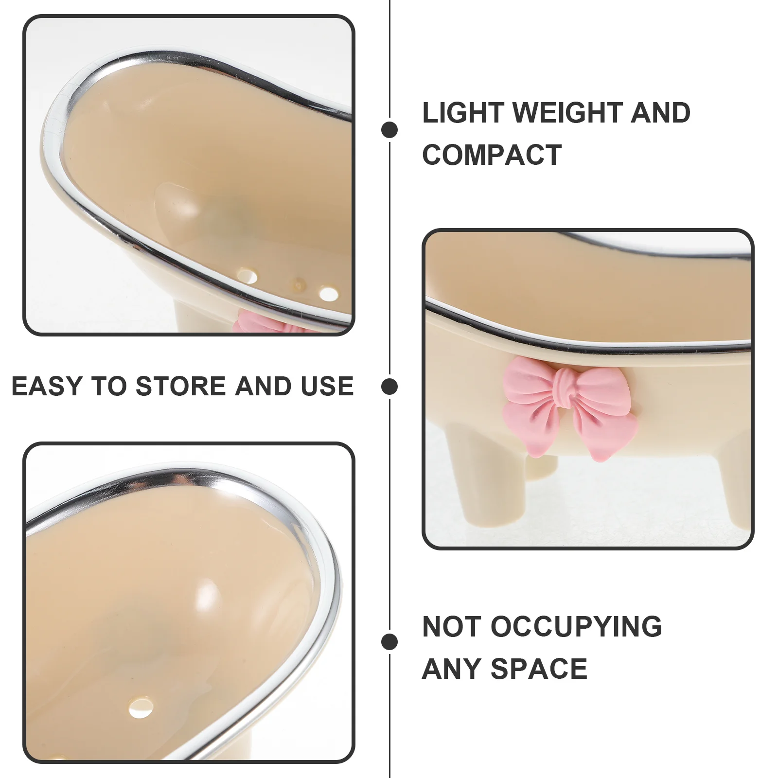 ABS Bathtub Shape Soap Dish Lightweight Soap Holder Decorative Tray for Bathroom Shower Use Tray Bathroom Decor
ABS Bathtub Shape Soap Dish Lightweight Soap Holder Decorative Tray for Bathroom Shower Use Tray Bathroom Decor