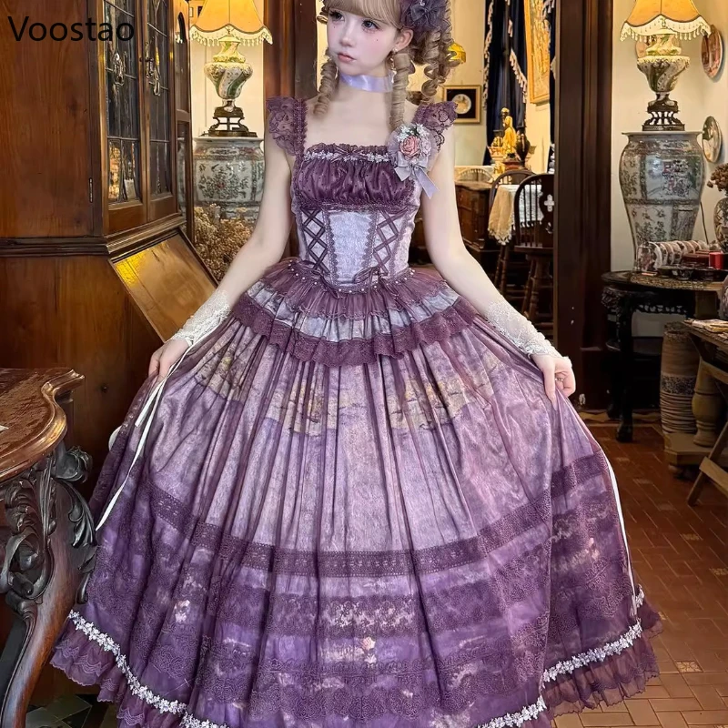 Victorian Sweet Elegant Lolita Jsk Dress Women Prairie Chic Lace Ruffles Princess Dresses Female Vintage Y2k Evening Party Dress
Victorian Sweet Elegant Lolita Jsk Dress Women Prairie Chic Lace Ruffles Princess Dresses Female Vintage Y2k Evening Party Dress
