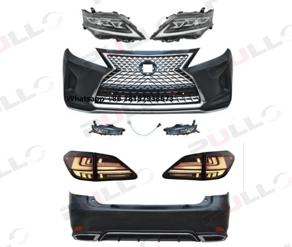 Full Set Body Kit for Lexus RX 2009-2015 to 2021 Model Include Front and Rear Bumper with Grille Headlights Taillamps Fog Lamps
Full Set Body Kit for Lexus RX 2009-2015 to 2021 Model Include Front and Rear Bumper with Grille Headlights Taillamps Fog Lamps
