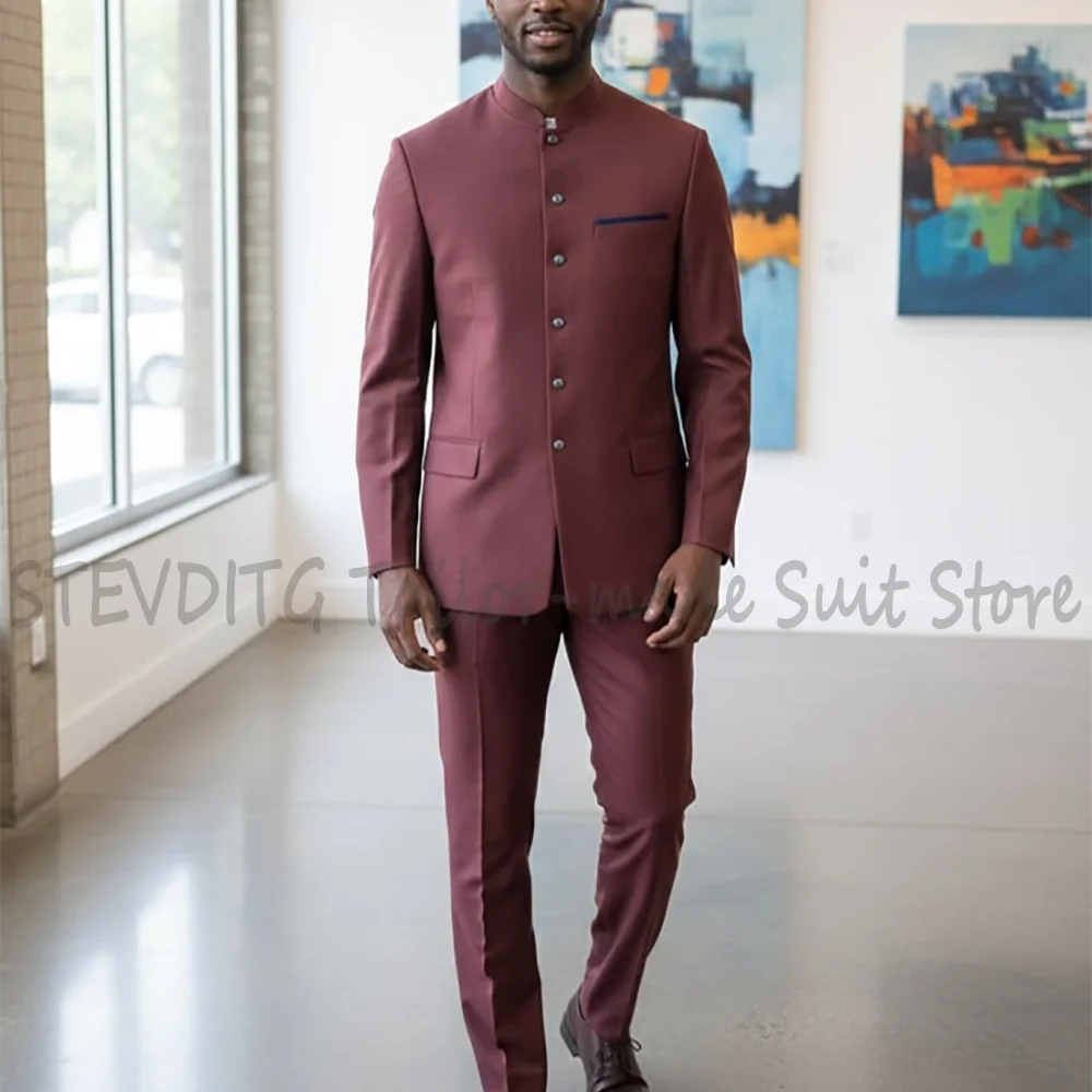 New Stylish Solid Color Men's Single Breasted Blazer Pants 2 Piece Set Stand Lapel Slim Fit Party Smart Casual Male Outfits
New Stylish Solid Color Men's Single Breasted Blazer Pants 2 Piece Set Stand Lapel Slim Fit Party Smart Casual Male Outfits