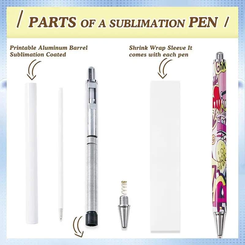 A82Q-30Pack Sublimation Pens Blank With Shrink Wrap,Aluminum Personalized Customized Sublimation Pen For DIY Office School
A82Q-30Pack Sublimation Pens Blank With Shrink Wrap,Aluminum Personalized Customized Sublimation Pen For DIY Office School