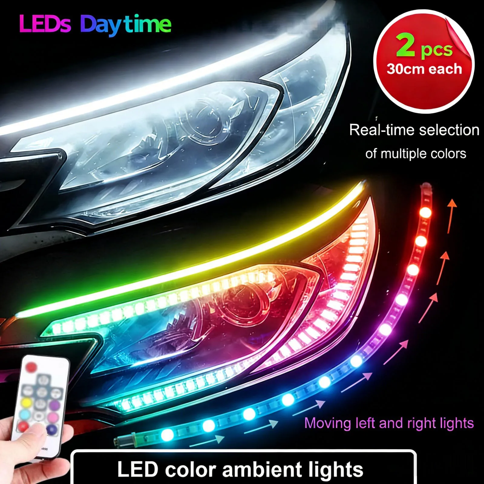 Новые улучшенные внешние световые полосы, оснащенные RGB-подсветкой, состоят из 2 цветных динамичных декоративных световых полос. Они подходят для легковых автомобилей, грузовиков и внедорожников.
Новые улучшенные внешние световые полосы, оснащенные RGB-подсветкой, состоят из 2 цветных динамичных декоративных световых полос. Они подходят для легковых автомобилей, грузовиков и внедорожников.